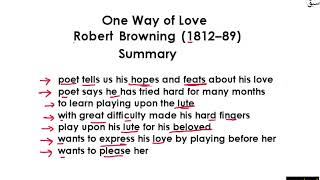 One Way of Love Summary