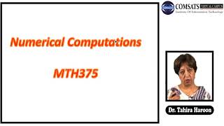 Numerical Computation in Hindi Urdu MTH375 LECTURE 01