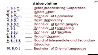 Abbreviations Part 2
