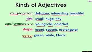 Kinds of Adjectives (explanation with examples)