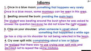 Idioms (10)- [meanings & Sentences] Part 1