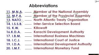 Abbreviations Part 5