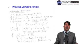 Introduction to Measure and Theory Mth426 Lecture 29