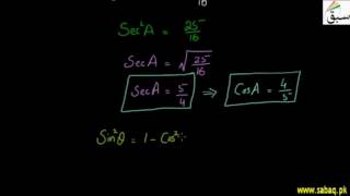 Problem 4: More on Fundamental Trigonometric Identity