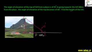 Problem 1: when one Side & Angle of Elevation are Given