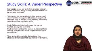 Study Skills in Hindi Urdu ENG401 LECTURE 01