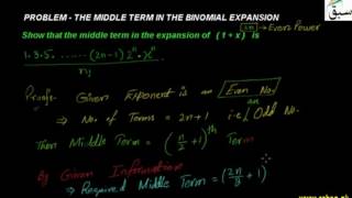 Problem2-The Middle Term in the Binomial Expansion