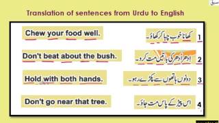 Translation of Sentences (Urdu to English) Part-4