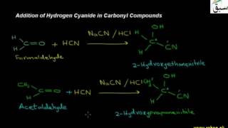 Addition of Hydrogen Cyanide in Carbonyl Compounds
