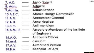 Abbreviations Part 1