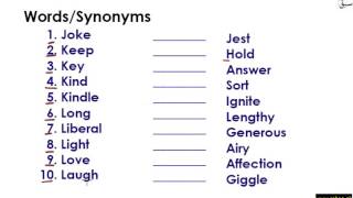 Words/Synonyms Part 3