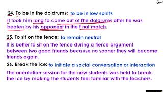 Idioms (10)- [meanings & Sentences] Part 3
