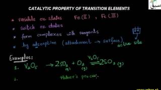 Catalytic Properties of Transition elements