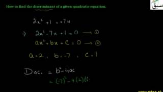 Finding Discriminant of Quadratic Equation