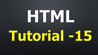 HTML Tutorial - HTML Form Elements Select and option