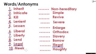 Words/Antonyms Part 4