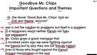 Goodbye Mr. Chips Theme: Anti-War Part 1