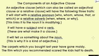 Adjective Clauses (explanation/identify/fill blanks)