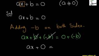 Solution of Simple Linear Equations in one Variables