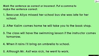 Use of Comma to Separate Clauses(explanation/correct sentences)
