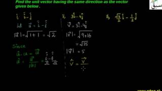 Problem-A Unit Vector in the Direction of Another Vector