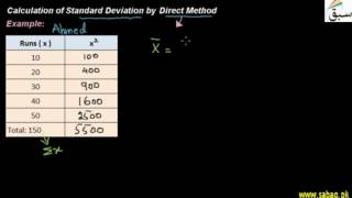 Calculation of S.D by Direct Method