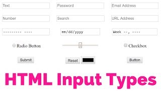 HTML Forms - Learn 18 HTML Input Types | HTML5
