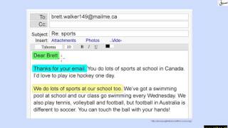 Email Sample (reading and discussion of sample)