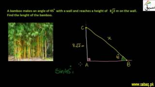 Problem 1: when Hypotenuse & Angle of Elevation are Given