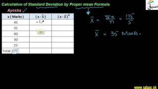 Calculation of S.D by Proper Mean formula