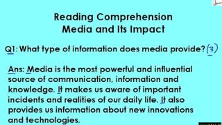 Reading Comprehension Passage: Media and Its Impact (with Q and A) part-2