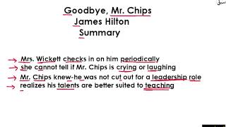 Goodbye Mr. Chips Summary Part 3