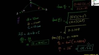The Tangents of Half the Angle in Terms of the Sides