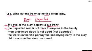 Dear Departed  Q & A  Part 1