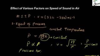 Effects of Various Factors on Speed of Sound in Air