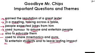 Goodbye Mr. Chips Theme: Humour