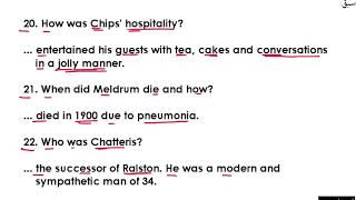 Goodbye Mr. Chips Short Q & A Part 2