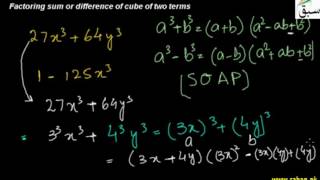 Factoring Sum or Difference of Cube of Two Terms
