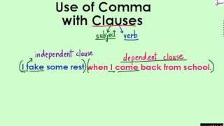 Use of Comma with Clauses (explanation with examples)