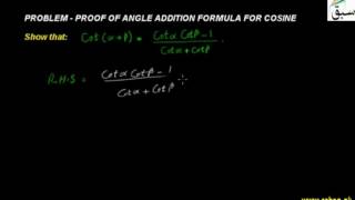 Problem-Proof of Angle Addition Formula for Cosine