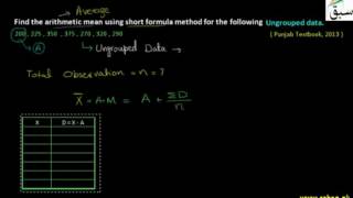 Problem 1: A.M for Ungrouped Data by Short formula Method