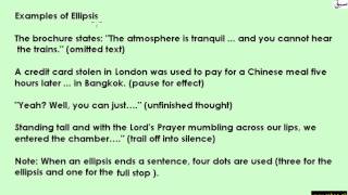 Ellipses (explanation/make sentences)