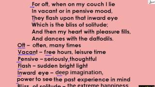 Daffodils-objective Q and A Stanza 4