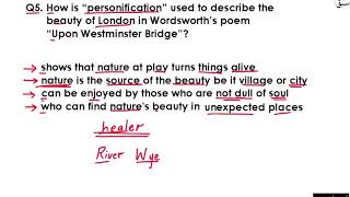Sonnet-Westminster Bridge Q & A Part 3