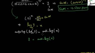 Problem: Geometric Mean of Ungrouped Data by Logarithm