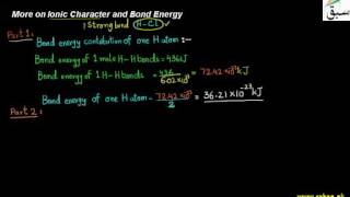 More on Ionic Character and Bond Energy