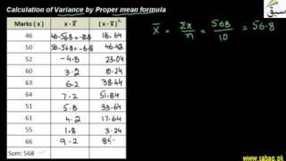 Calculation of Variance by Proper Mean Formula