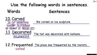Words/Meaning/Sentences Part 4