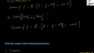 Problem-Domain and Range of Cosecant Function