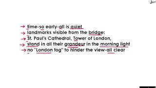 Sonnet-Westminster Bridge Summary